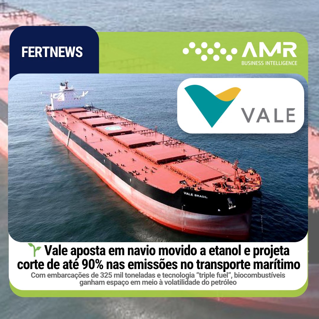 Capa da postagem 🌱 Vale aposta em navio movido a etanol e projeta corte de até 90% nas emissões no transporte marítimo
