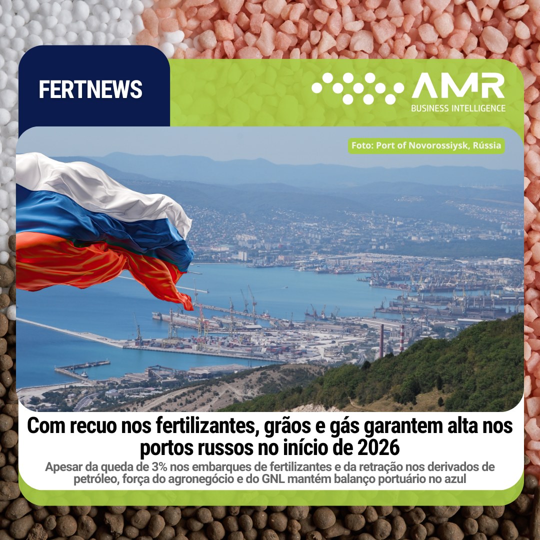 Capa da postagem Com recuo nos fertilizantes, grãos e gás garantem alta nos portos russos no início de 2026