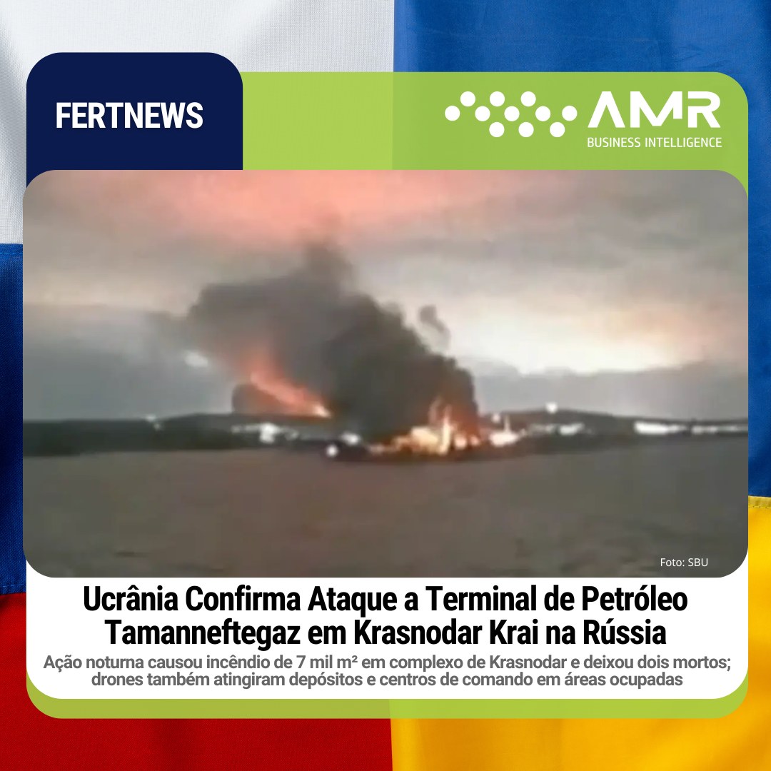 Capa da postagem Ucrânia Confirma Ataque a Terminal de Petróleo Tamanneftegaz em Krasnodar Krai na Rússia