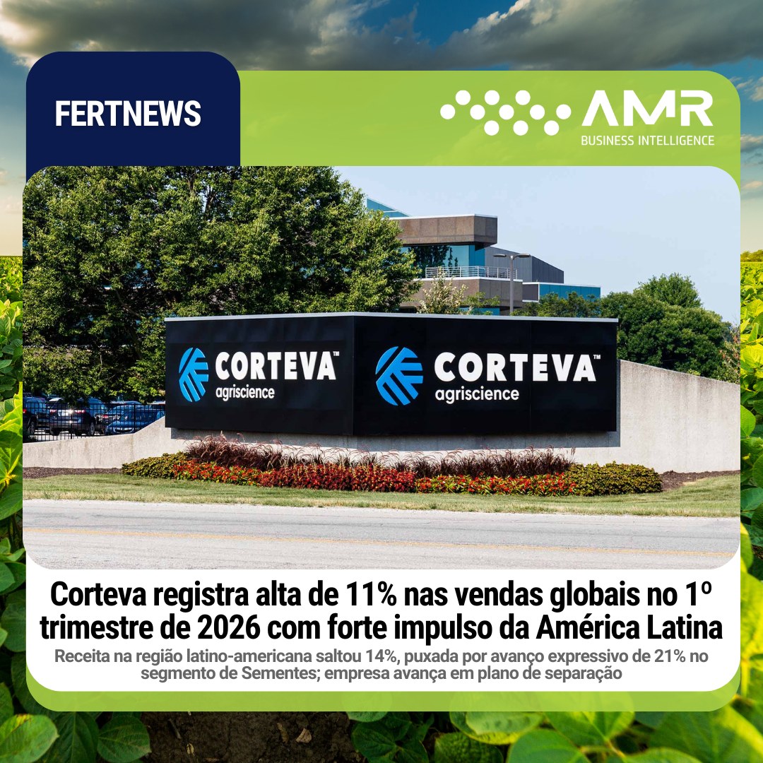 Capa da postagem Corteva registra alta de 11% nas vendas globais no 1º trimestre de 2026 com forte impulso da América Latina