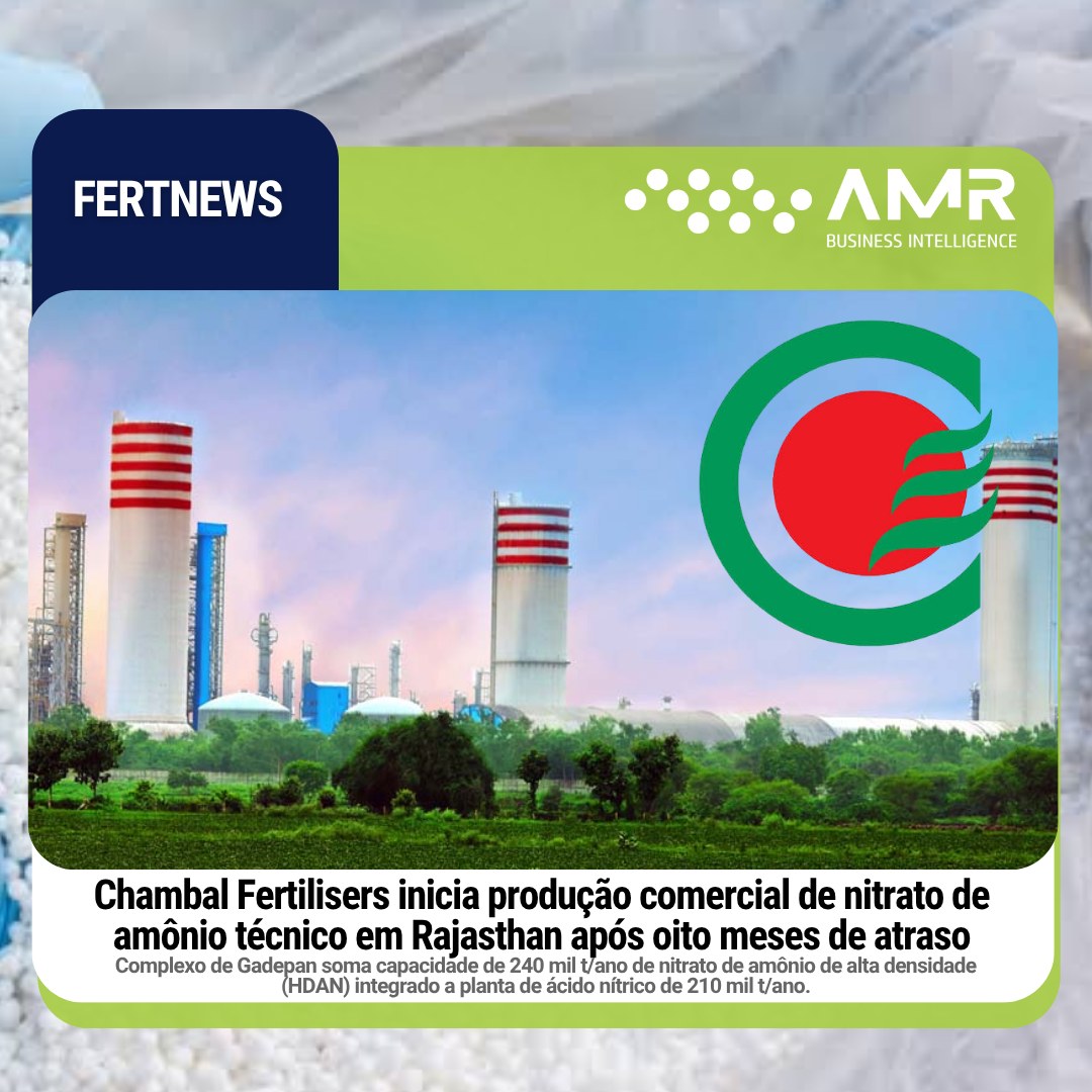 Capa da postagem Chambal Fertilisers inicia produção comercial de nitrato de amônio técnico em Rajasthan após oito meses de atraso