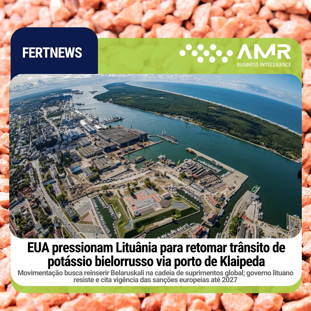 Capa da postagem EUA pressionam Lituânia para retomar trânsito de potássio bielorrusso via porto de Klaipeda