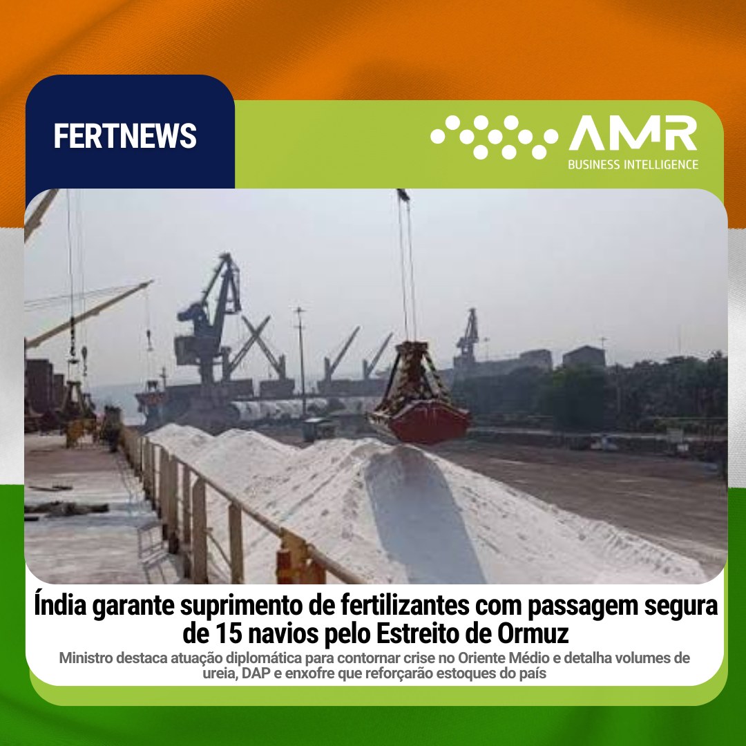 Capa da postagem Índia garante suprimento de fertilizantes com passagem segura de 15 navios pelo Estreito de Ormuz
