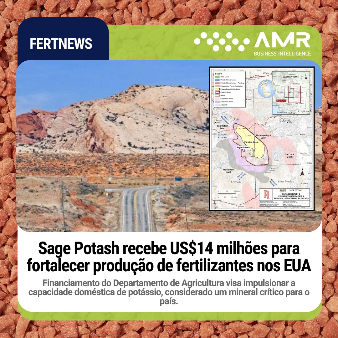 Capa da postagem Sage Potash recebe US$14 milhões para fortalecer produção de fertilizantes nos EUA