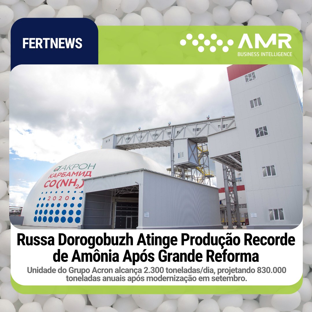 Capa da postagem Russa Dorogobuzh Atinge Produção Recorde de Amônia Após Grande Reforma