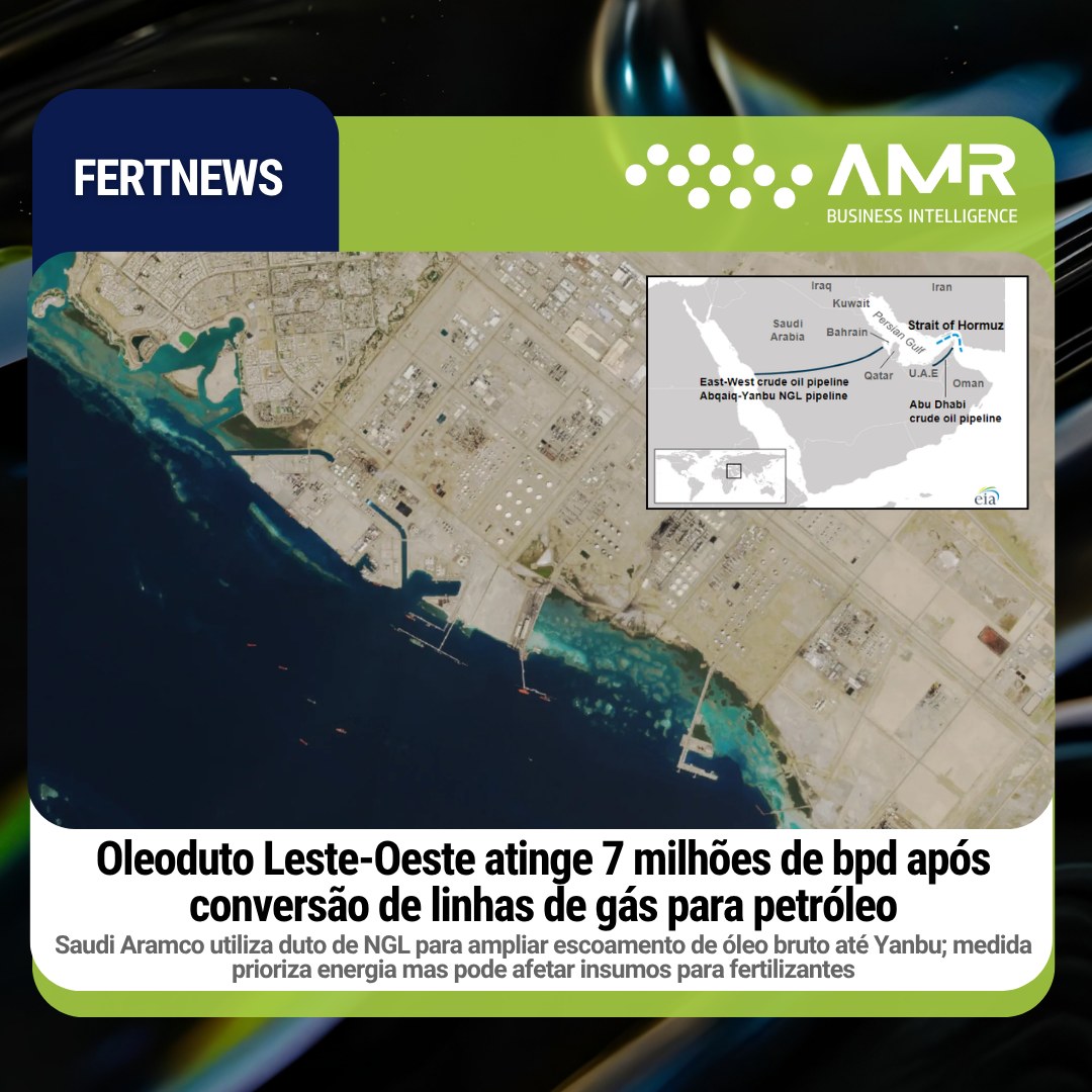 Capa da postagem Oleoduto Leste-Oeste atinge 7 milhões de bpd após conversão de linhas de gás para petróleo