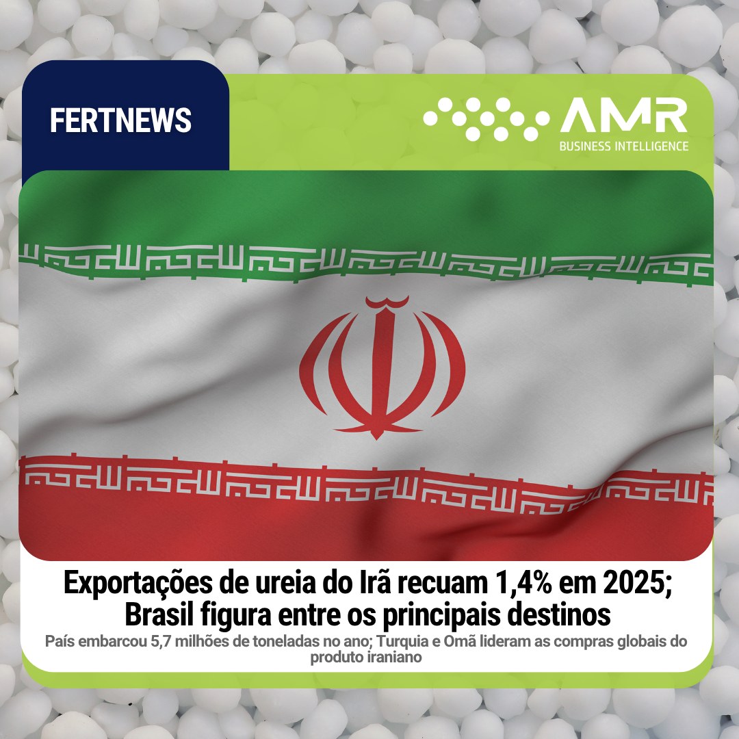 Capa da postagem Exportações de ureia do Irã recuam 1,4% em 2025; Brasil figura entre os principais destinos