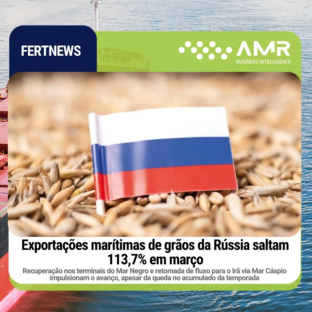 Capa da postagem Exportações marítimas de grãos da Rússia saltam 113,7% em março