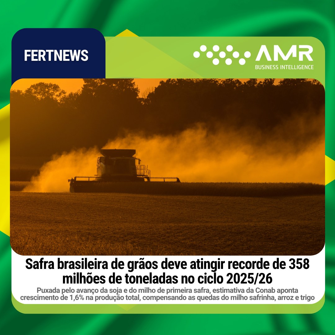 Capa da postagem Safra brasileira de grãos deve atingir recorde de 358 milhões de toneladas no ciclo 2025/26