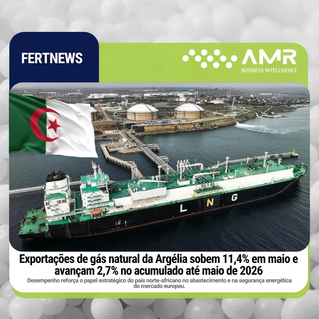 Capa da postagem Exportações de gás natural da Argélia sobem 11,4% em maio e avançam 2,7% no acumulado até maio de 2026