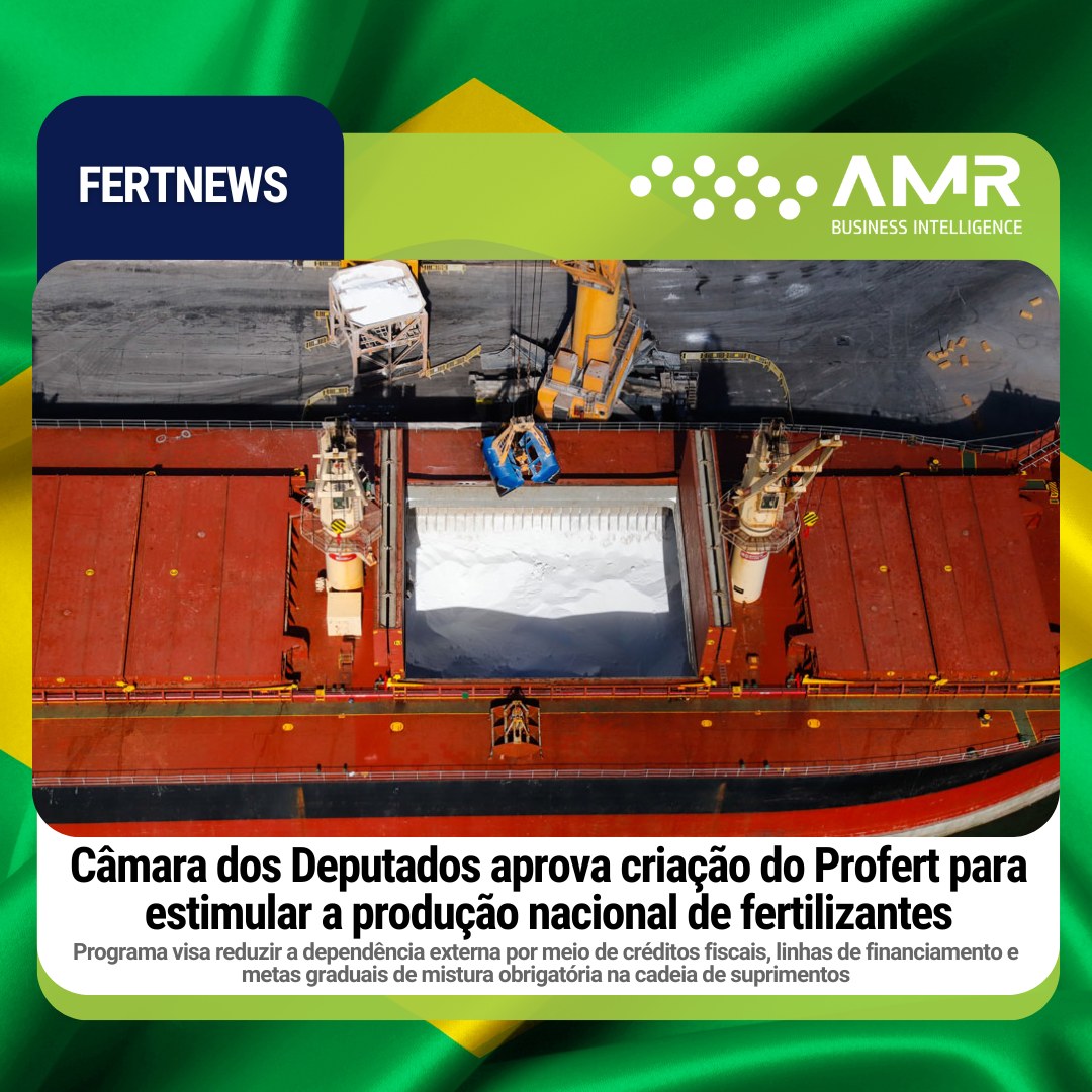 Capa da postagem Câmara dos Deputados aprova criação do Profert para estimular a produção nacional de fertilizantes