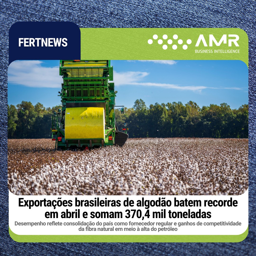 Capa da postagem Exportações brasileiras de algodão batem recorde em abril e somam 370,4 mil toneladas