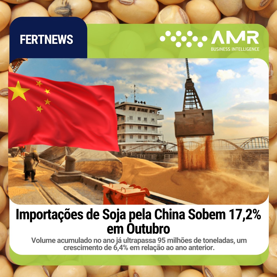 Capa da postagem Importações de Soja pela China Sobem 17,2% em Outubro
