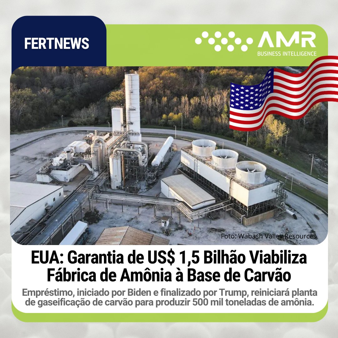 Capa da postagem EUA: Garantia de US$ 1,5 Bilhão Viabiliza Fábrica de Amônia à Base de Carvão