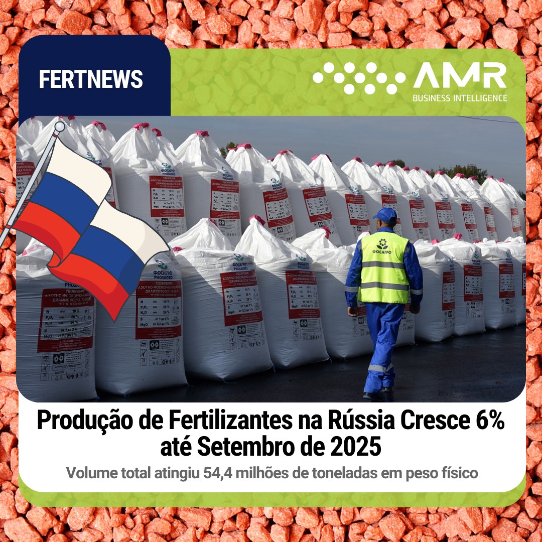 Capa da postagem Produção de Fertilizantes na Rússia Cresce 6% até Setembro de 2025