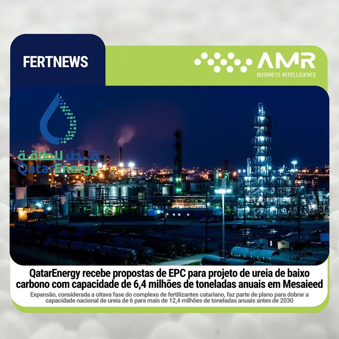 Capa da postagem QatarEnergy recebe propostas de EPC para projeto de ureia de baixo carbono com capacidade de 6,4 milhões de toneladas anuais em Mesaieed