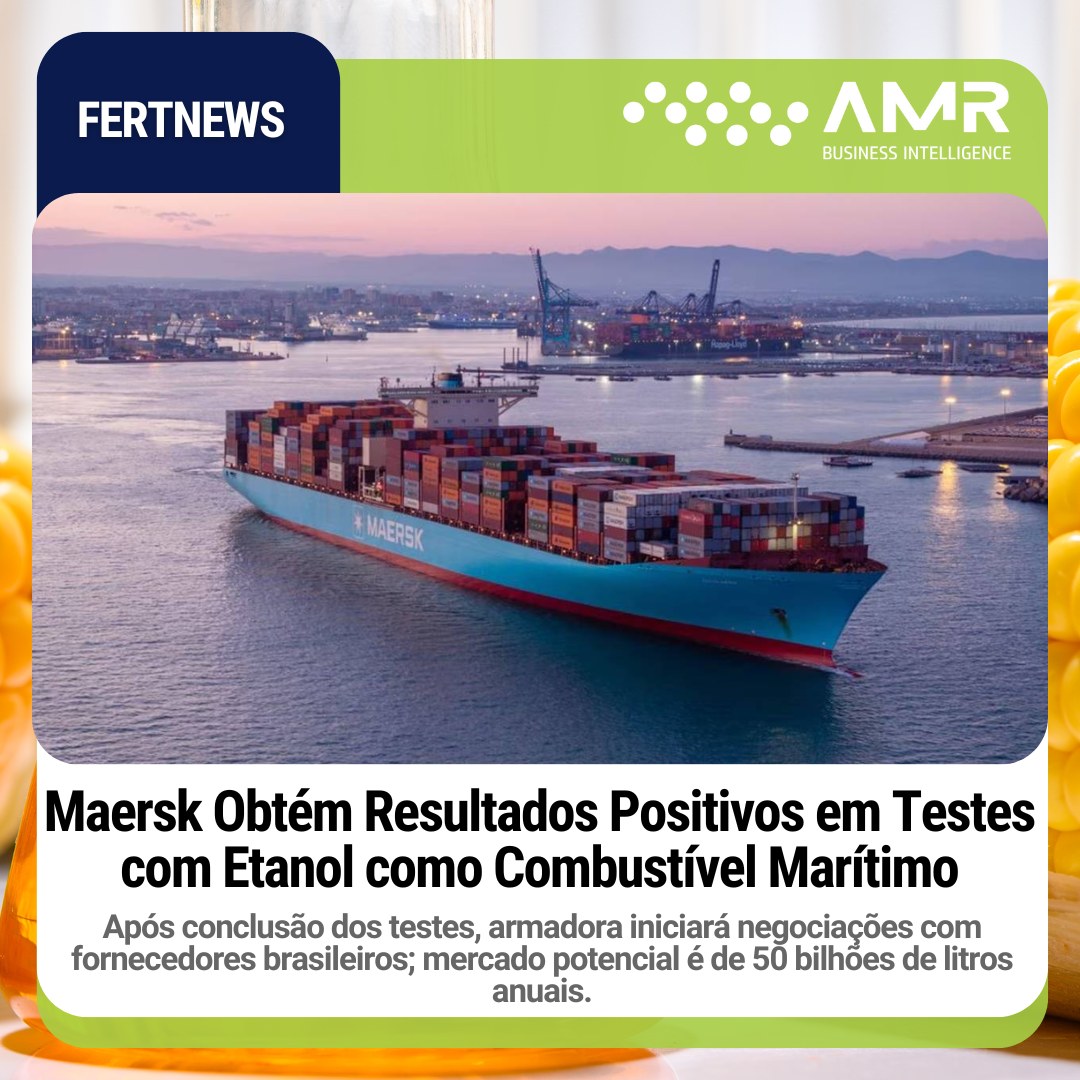 Capa da postagem Maersk Obtém Resultados Positivos em Testes com Etanol como Combustível Marítimo
