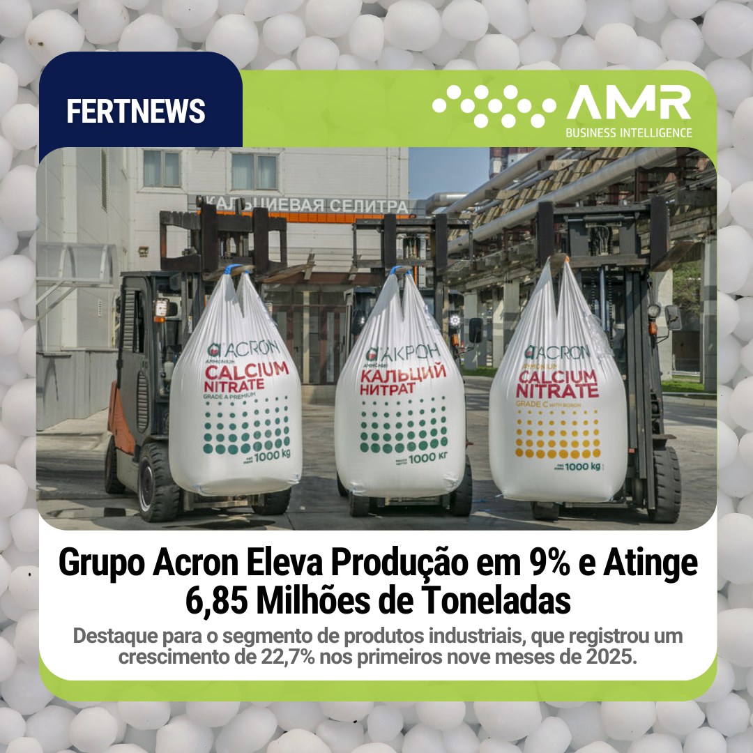 Capa da postagem Grupo Acron Eleva Produção em 9% e Atinge 6,85 Milhões de Toneladas