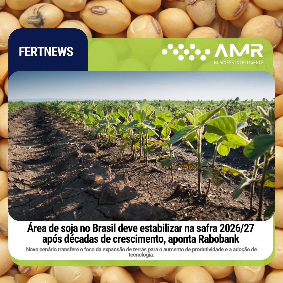 Capa da postagem Área de soja no Brasil deve estabilizar na safra 2026/27 após décadas de crescimento, aponta Rabobank