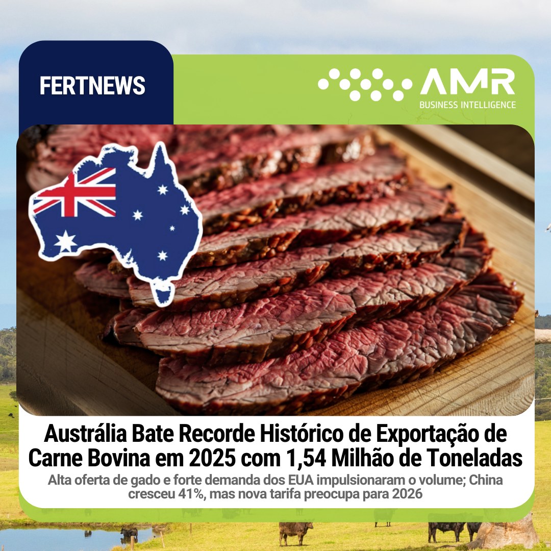 Capa da postagem Austrália Bate Recorde Histórico de Exportação de Carne Bovina em 2025 com 1,54 Milhão de Toneladas