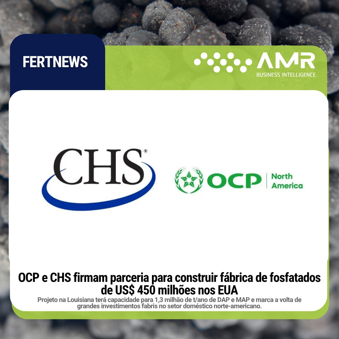 Capa da postagem OCP e CHS firmam parceria para construir fábrica de fosfatados de US$ 450 milhões nos EUA