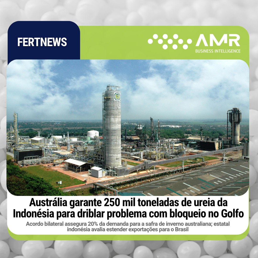 Capa da postagem Austrália garante 250 mil toneladas de ureia da Indonésia para driblar problema com bloqueio no Golfo