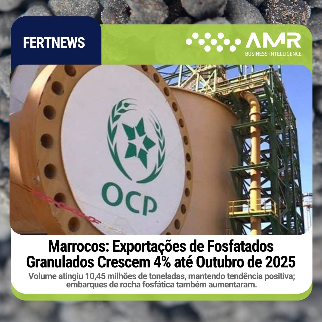 Capa da postagem Marrocos: Exportações de Fosfatados Granulados Crescem 4% até Outubro de 2025
