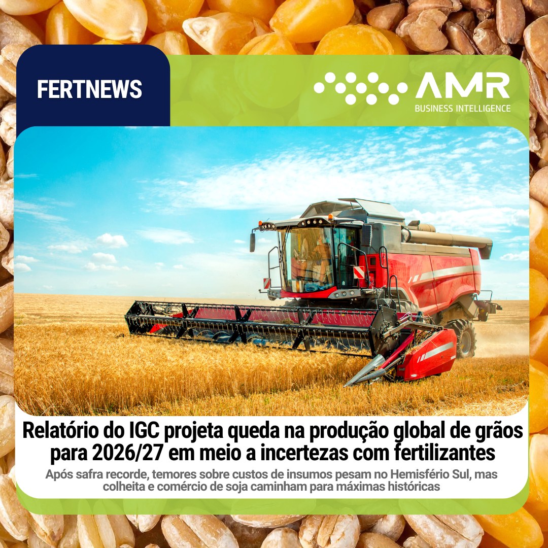 Capa da postagem Relatório do IGC projeta queda na produção global de grãos para 2026/27 em meio a incertezas com fertilizantes