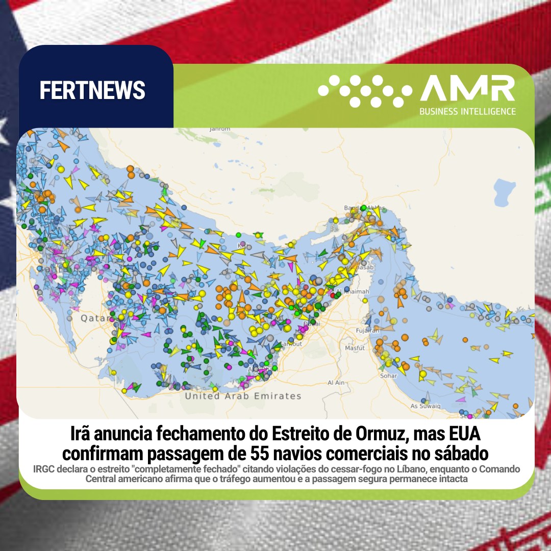 Capa da postagem Irã anuncia fechamento do Estreito de Ormuz, mas EUA confirmam passagem de 55 navios comerciais no sábado