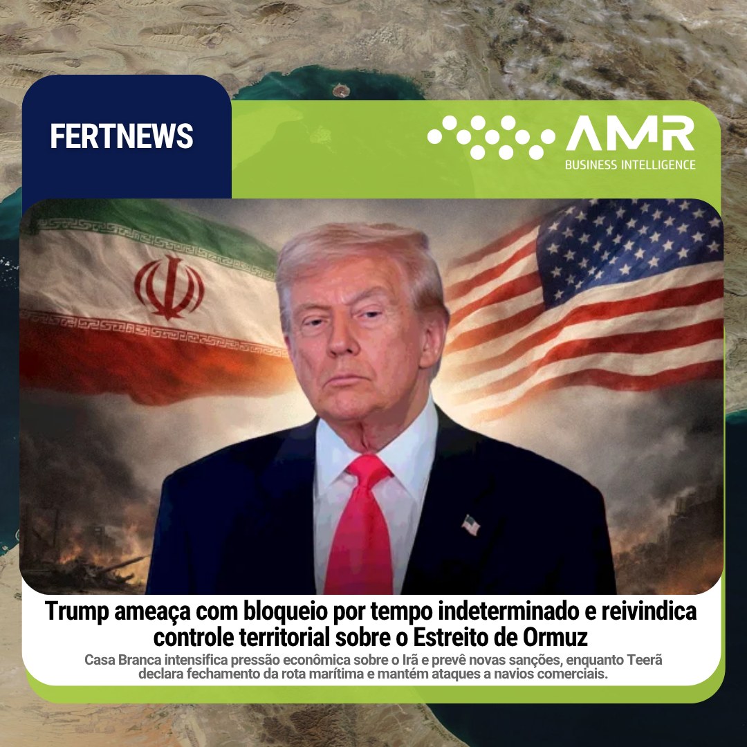 Capa da postagem Trump ameaça com bloqueio por tempo indeterminado e reivindica controle territorial sobre o Estreito de Ormuz