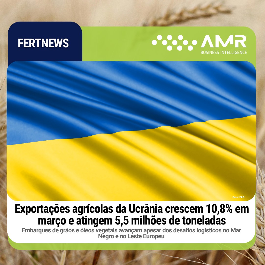 Capa da postagem Exportações agrícolas da Ucrânia crescem 10,8% em março e atingem 5,5 milhões de toneladas