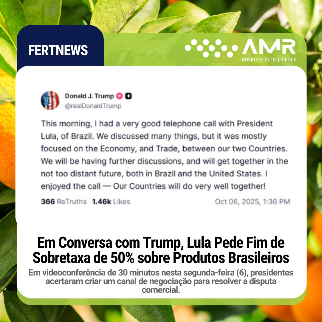 Capa da postagem Em Conversa com Trump, Lula Pede Fim de Sobretaxa de 50% sobre Produtos Brasileiros