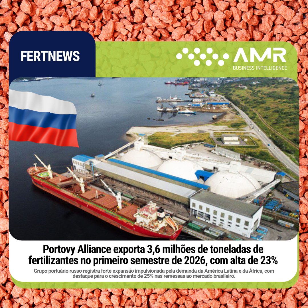 Capa da postagem Portovy Alliance exporta 3,6 milhões de toneladas de fertilizantes no primeiro semestre de 2026, com alta de 23%
