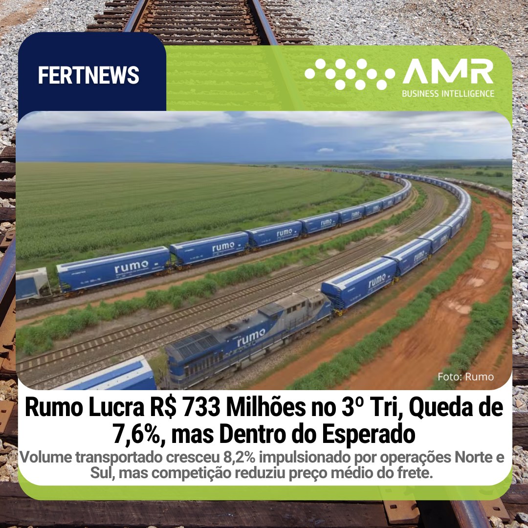 Capa da postagem Rumo Lucra R$ 733 Milhões no 3º Tri, Queda de 7,6%, mas Dentro do Esperado