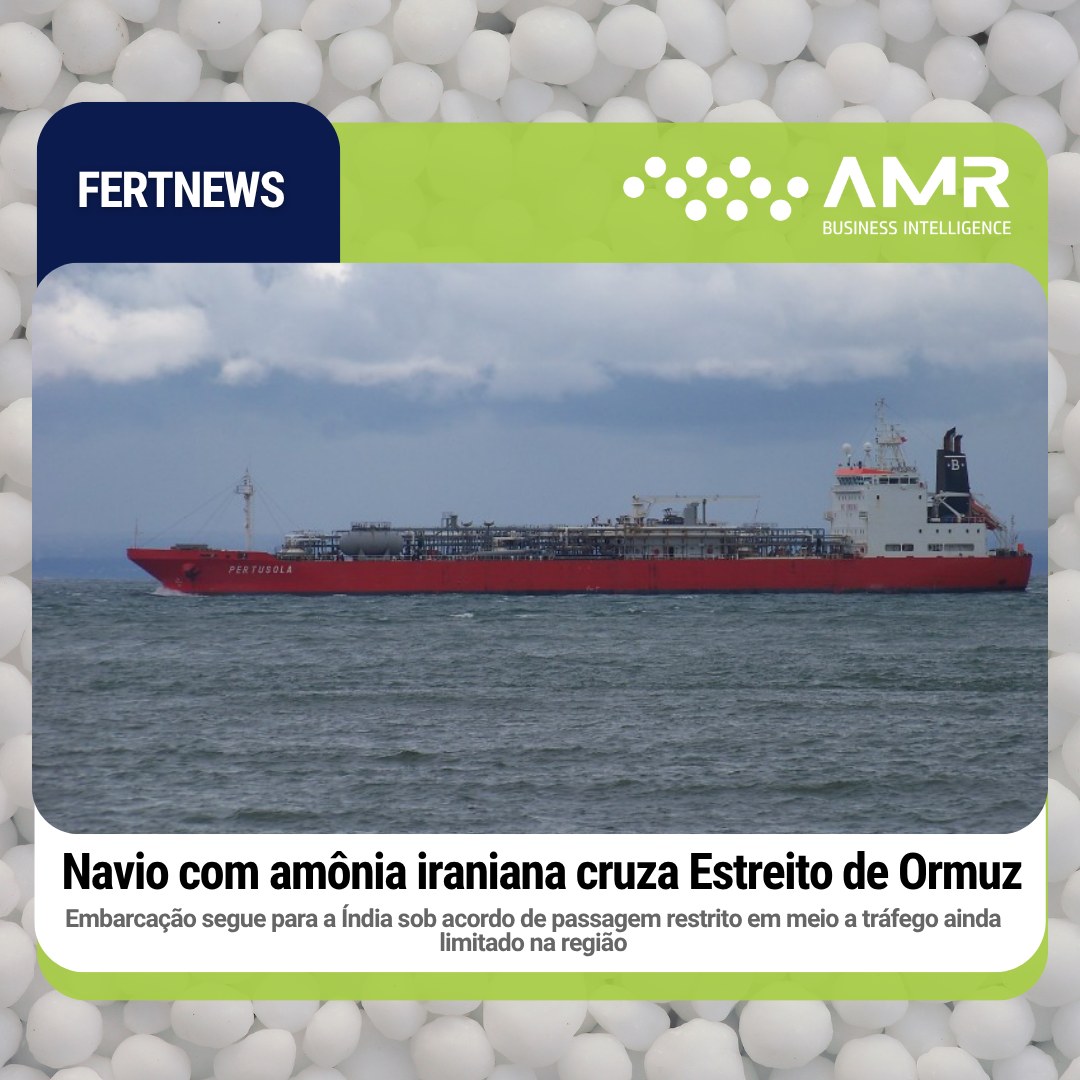 Capa da postagem Navio com amônia iraniana cruza Estreito de Ormuz