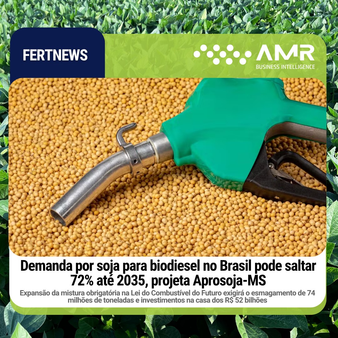 Capa da postagem Demanda por soja para biodiesel no Brasil pode saltar 72% até 2035, projeta Aprosoja-MS