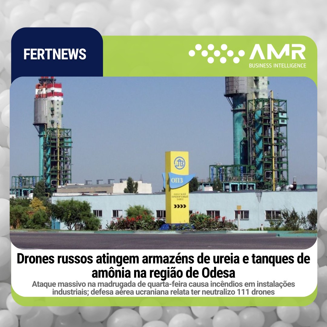 Capa da postagem Drones russos atingem armazéns de ureia e tanques de amônia na região de Odesa