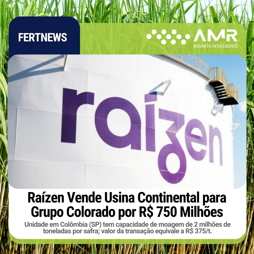 Capa da postagem Raízen Vende Usina Continental para Grupo Colorado por R$ 750 Milhões