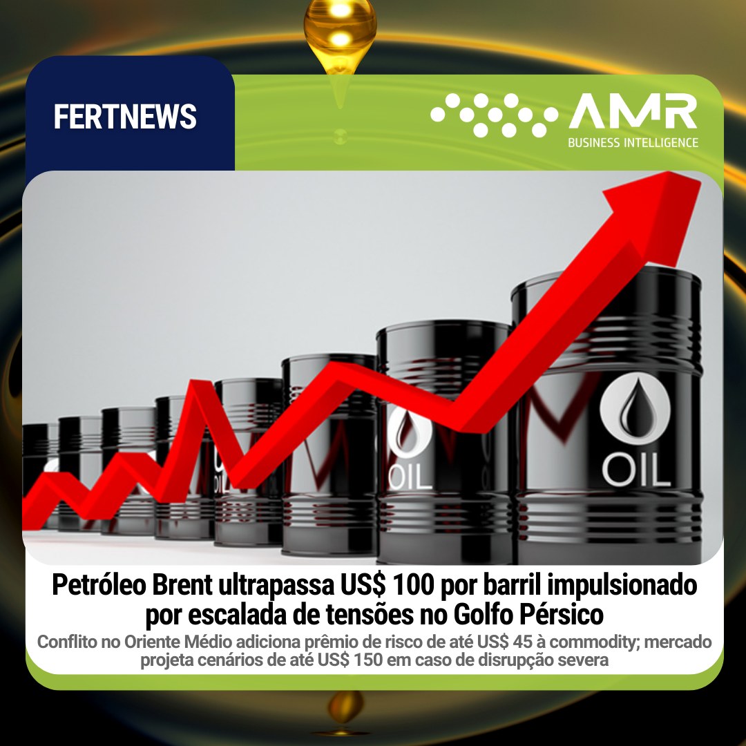 Capa da postagem Petróleo Brent ultrapassa US$ 100 por barril impulsionado por escalada de tensões no Golfo Pérsico