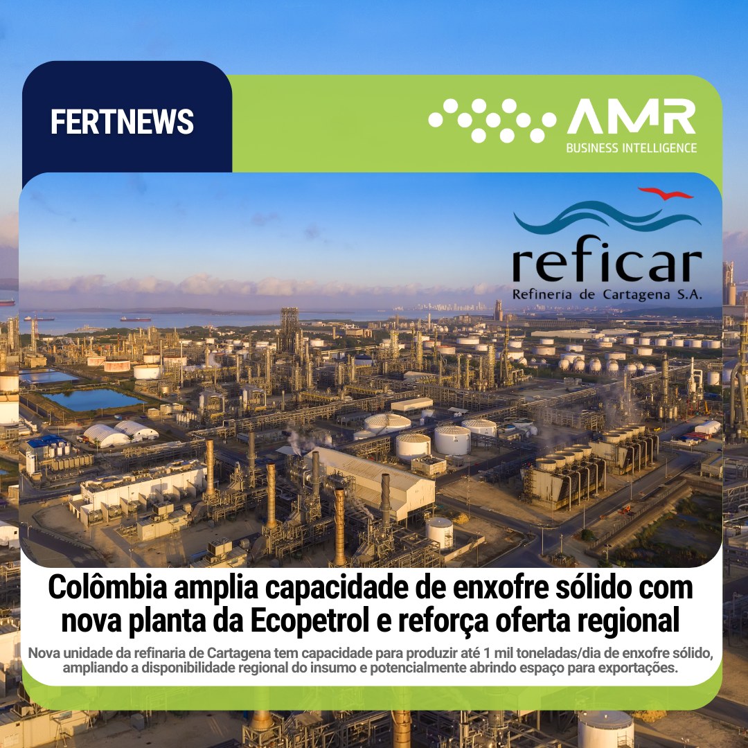 Capa da postagem Colômbia amplia capacidade de enxofre sólido com nova planta da Ecopetrol e reforça oferta regional