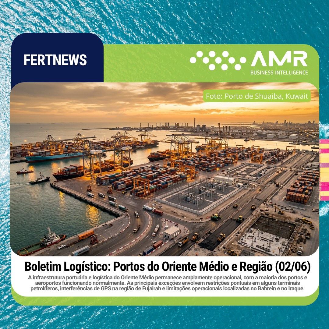 Capa da postagem Boletim Logístico: Portos do Oriente Médio e Região (02/06)