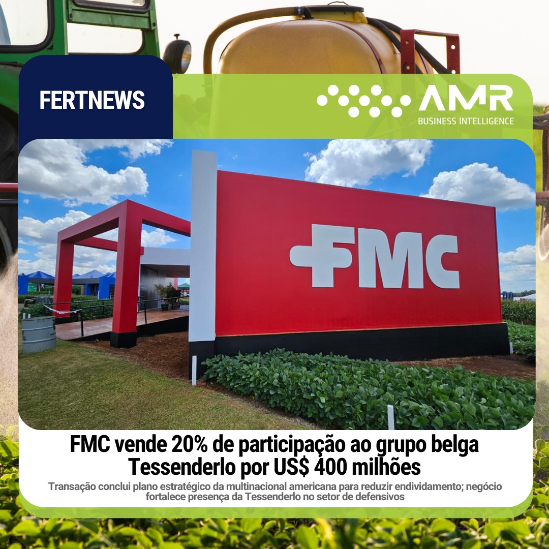 Capa da postagem FMC vende 20% de participação ao grupo belga Tessenderlo por US$ 400 milhões