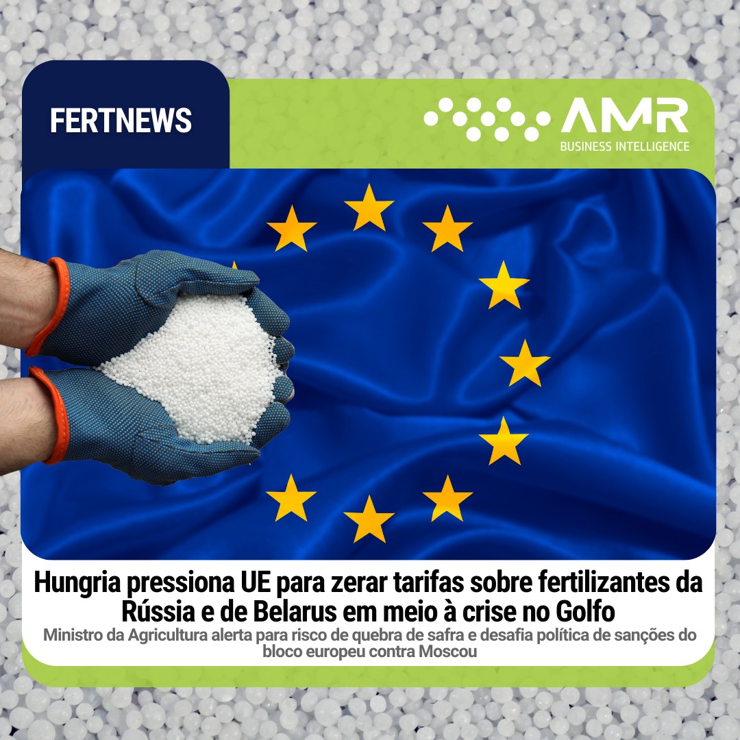 Capa da postagem Hungria pressiona UE para zerar tarifas sobre fertilizantes da Rússia e de Belarus em meio à crise no Golfo