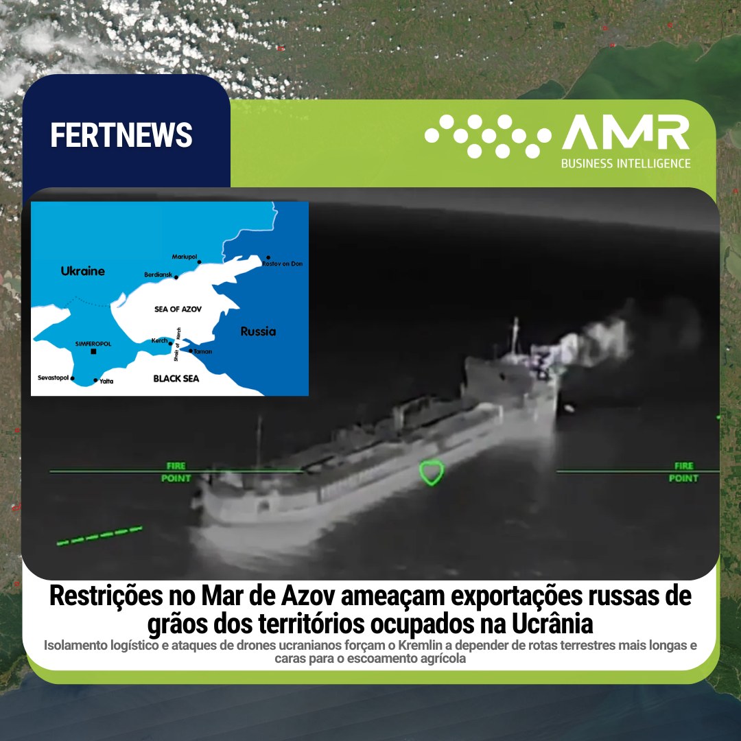Capa da postagem Restrições no Mar de Azov ameaçam exportações russas de grãos dos territórios ocupados na Ucrânia