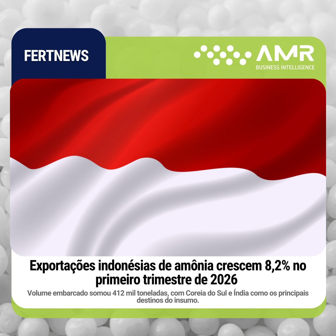 Capa da postagem Exportações indonésias de amônia crescem 8,2% no primeiro trimestre de 2026 