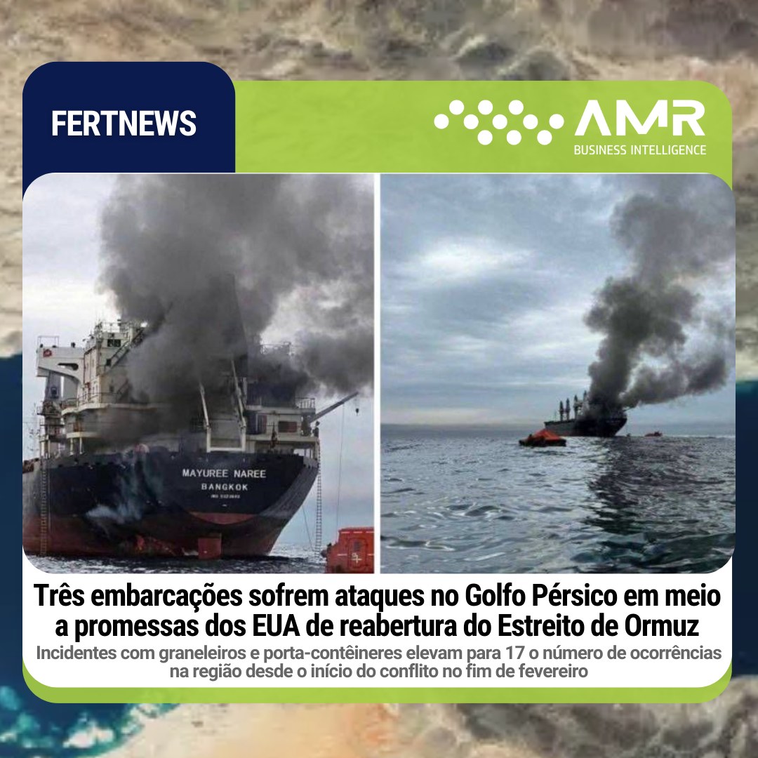 Capa da postagem Três embarcações sofrem ataques no Golfo Pérsico em meio a promessas dos EUA de reabertura do Estreito de Ormuz