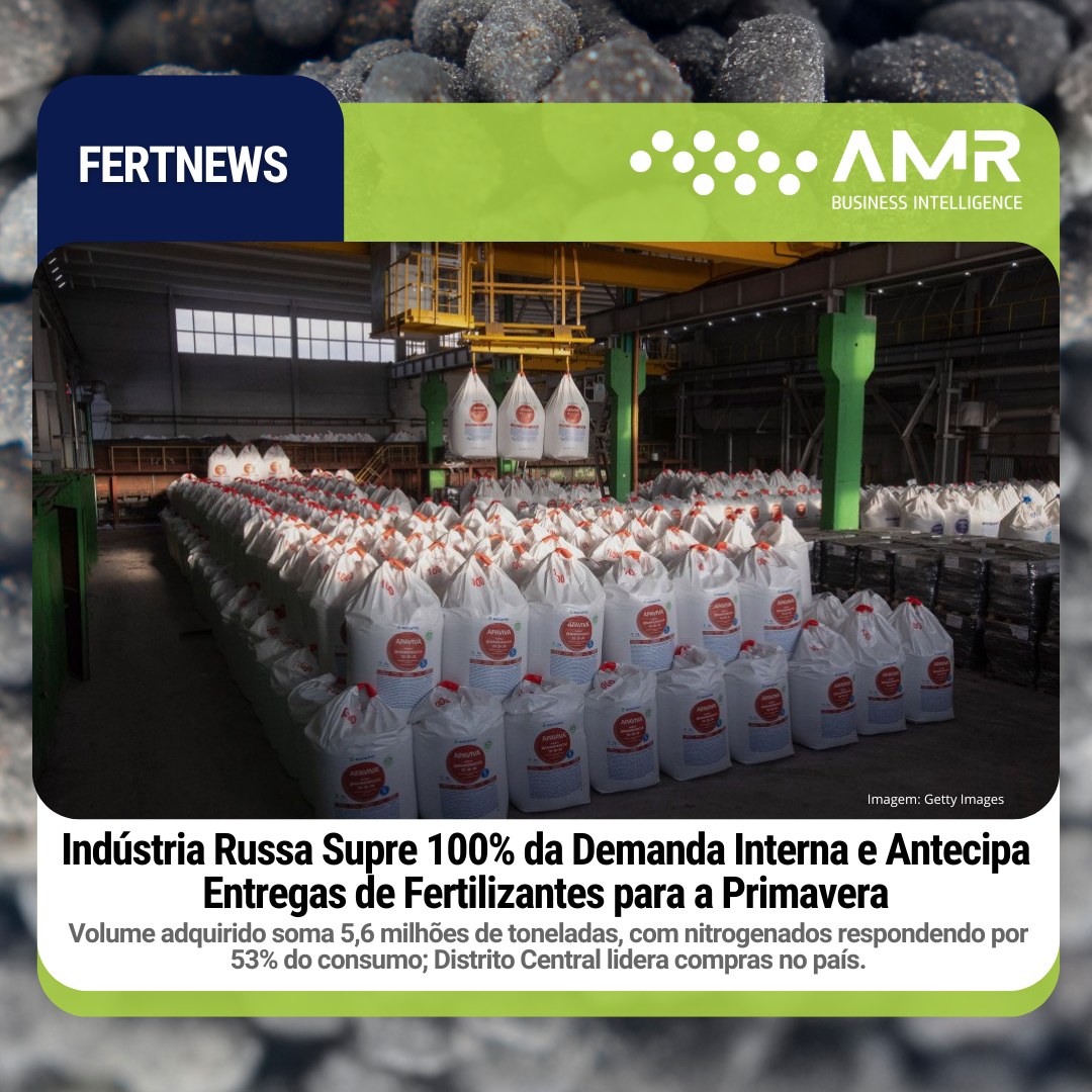 Capa da postagem Indústria Russa Supre 100% da Demanda Interna e Antecipa Entregas de Fertilizantes para a Primavera