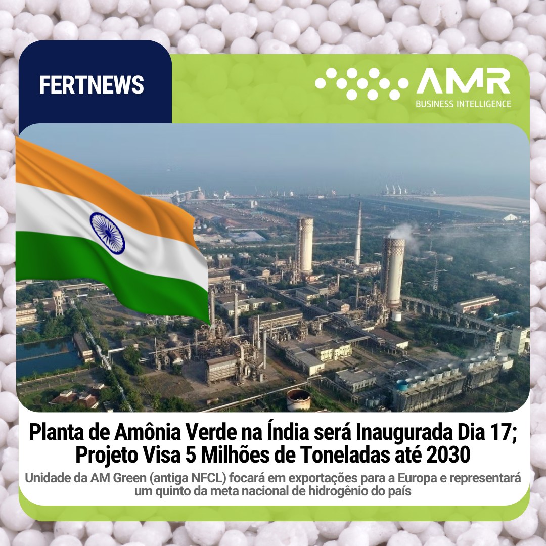 Capa da postagem Planta de Amônia Verde na Índia será Inaugurada Dia 17; Projeto Visa 5 Milhões de Toneladas até 2030