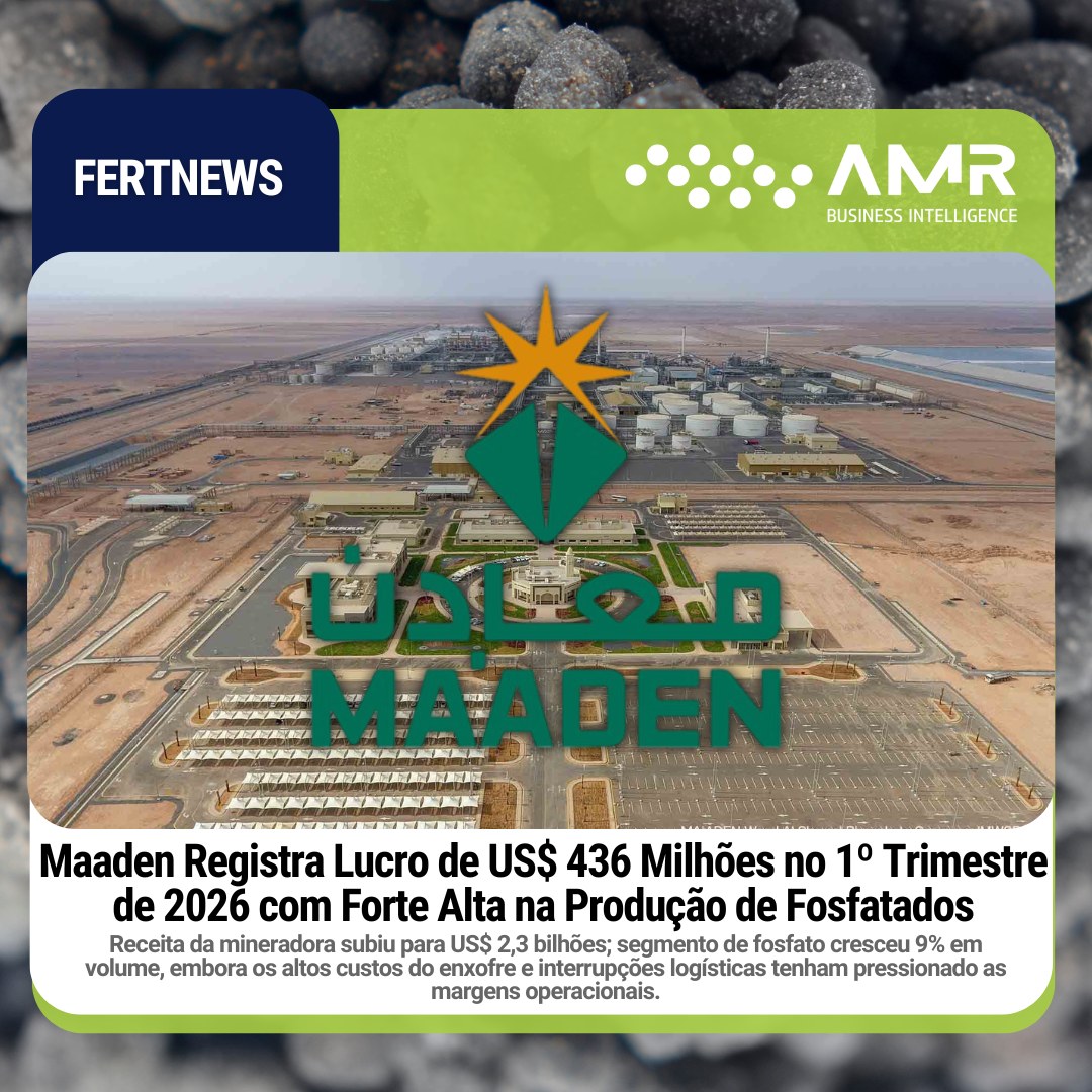 Capa da postagem Maaden Registra Lucro de US$ 436 Milhões no 1º Trimestre de 2026 com Forte Alta na Produção de Fosfatados